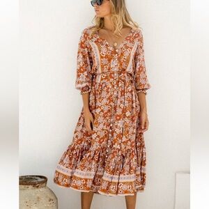 Mahli The Label Australian Before Sunrise Duster Midi Dress XS Floral Boho Gypsy